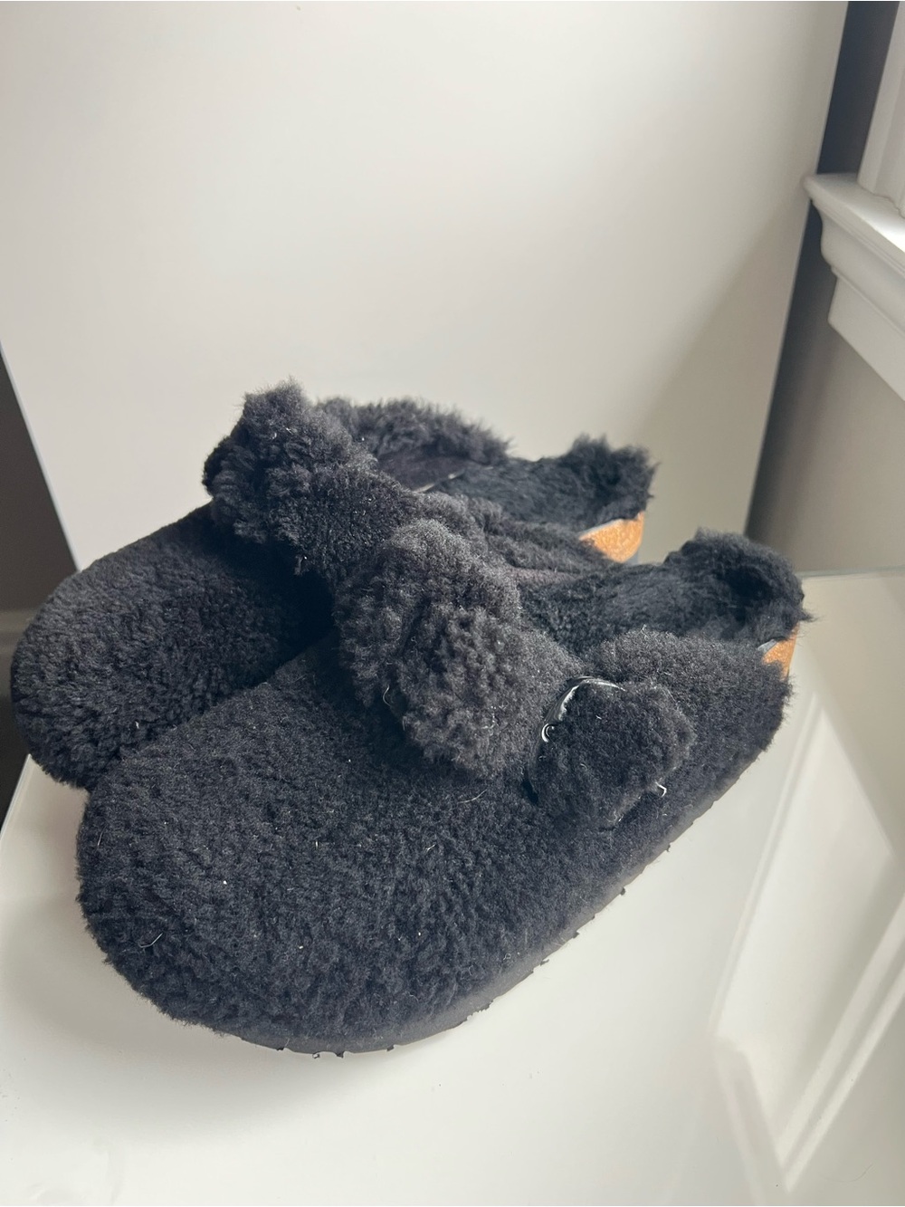 Papillio Black Fuzzy Slip-On Shoe